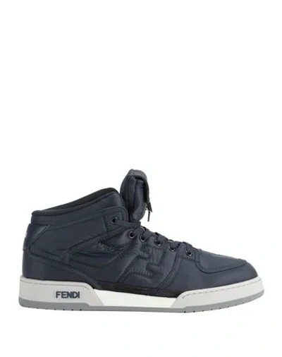 Fendi High-top Sneakers With Textured Finish And Secure Lace-up Closure In Black