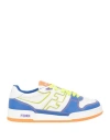 Fendi Men Leather Sneakers With Ff Lateral Logo In Blue