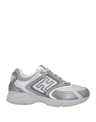 Fendi Man Sneakers Silver Size 8 Textile Fibers