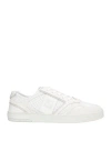 Fendi Man Sneakers White Size 8 Leather, Textile Fibers In White