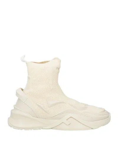 Fendi Man Sneakers White Size 8.5 Textile Fibers