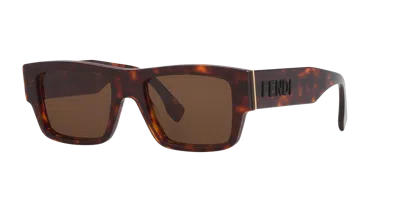 Fendi Man Sunglass Signature Fe40118i In Brown