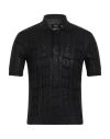 Fendi Black Wool Polo Shirt In Black