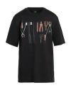 Fendi Tool-print Cotton T-shirt In Black