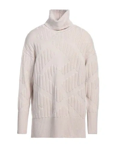 Fendi Man Turtleneck Light Brown Size 38 Wool In Beige