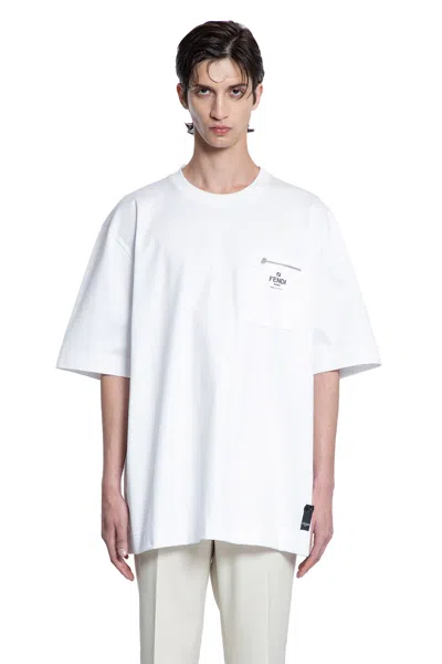 Fendi Man White T-shirts & Tank Tops