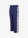 FENDI MANIA LOGO TRIM TROUSERS 10 YRS BLUE