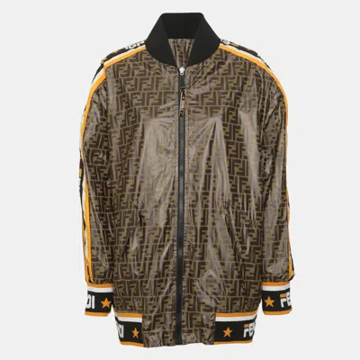 Pre-owned Fendi Mania" Reversible Zucca Print Modal Bomber Jacket In Black