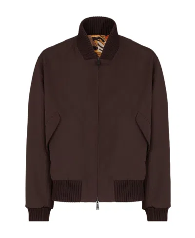 Fendi Marble-effect Print Jacket In Brown | ModeSens