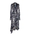 Fendi Marbled Midi Crêpe Dress In Black