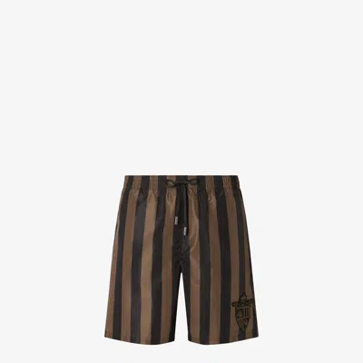 Fendi Printed Polyester Swimming Shorts In Multi