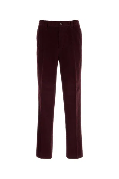 Fendi Maroon Regular Trousers In Burgundy