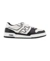 Fendi Leather Sneakers With Ff Lateral Logo In Multi
