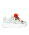 Fendi Low-top Sporty Sneakers With Embellishments In Blue