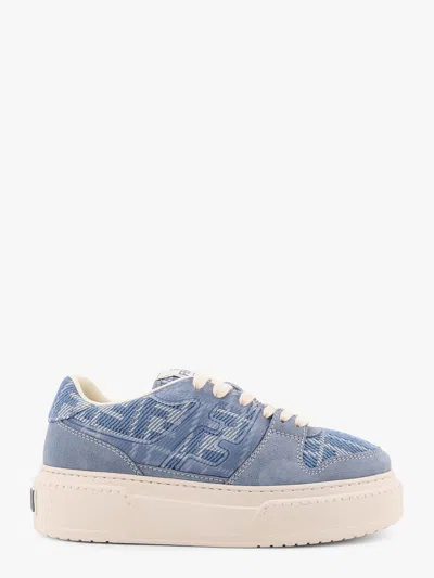 FENDI MATCH CANVAS AND SUEDE LOW-TOP SNEAKERS
