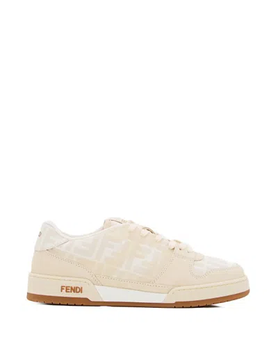 Fendi Match Canvas Sneakers In White