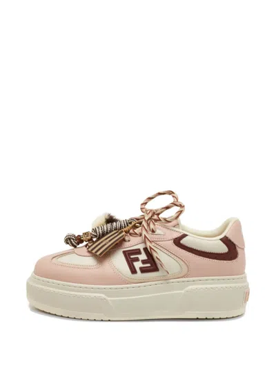 Pre-owned Fendi Match Charm Lace-up Sneakers
