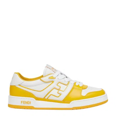 Fendi Match Colourblock Sneakers In White
