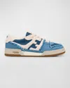 Fendi Match Distressed Denim Sneakers In F1jid Deni B Ice Blu Lg Bl