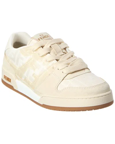 Fendi Match Ff & Suede Sneaker In White