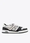 Fendi Leather Sneakers With Ff Lateral Logo In Multi