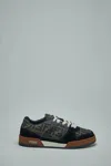 Fendi Match Low-top Ff Jacquard Fabric And Suede Sneakers In Brown