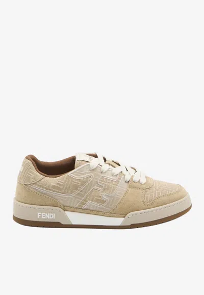 Fendi Match Ff Jacquard Sneakers In Neutral
