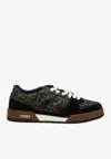 Fendi Match Ff Jacquard Fabric And Suede Sneakers In Multi
