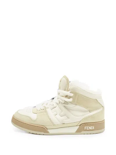 Pre-owned Fendi Match High-top Sneakers In Neutrals