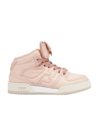 Fendi Match Lace-up High-top Sneakers In Pink