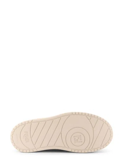 Fendi Match Lace-up Sneakers In Beige