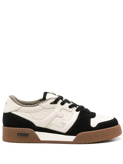 FENDI FENDI MATCH LEATHER AND SUEDE LOW TOP SNEAKERS SHOES