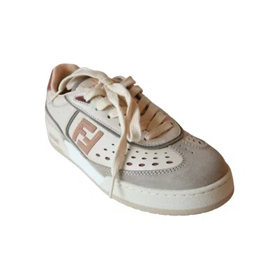 Fendi Match Leather Sneakers Rose In Neutral