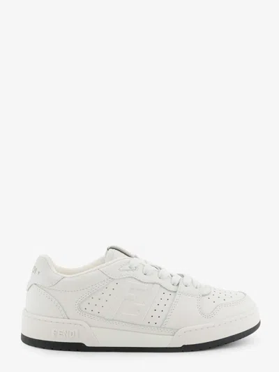 Fendi Match Leather Sneakers In White
