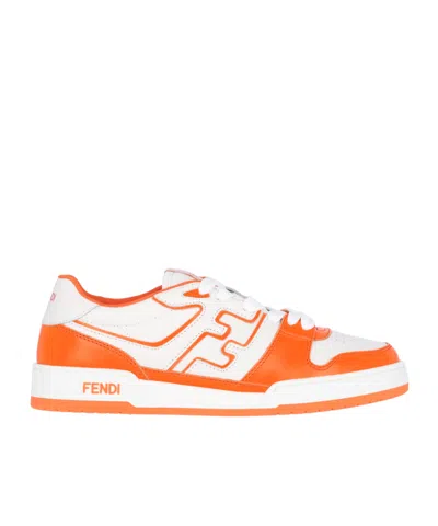 FENDI FENDI ROUND-TOE LOW-TOP PANELLED SNEAKERS