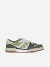 Fendi Men's Match Mixed Denim Low-top Sneakers In Green