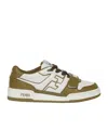 Fendi Green Match Leather Sneakers In White