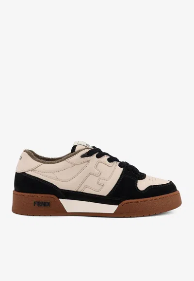Fendi Match Low-top Leather Sneakers In Multi