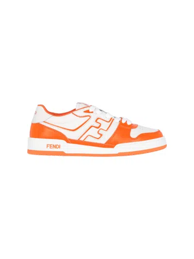 Fendi Two-tone Leather Match Sneakers In Multi