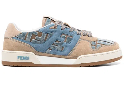 Pre-owned Fendi Match Low (women's) Sneakers In Blue/beige In Multi