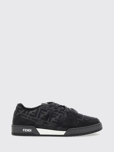Fendi Match Low-top Sneakers By In Ff Monogram Jacquard Fabric In Gray