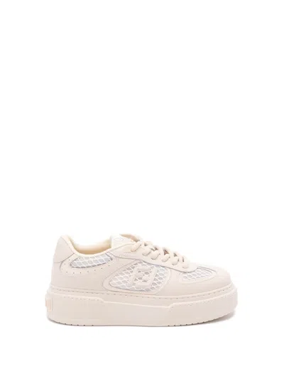 Fendi `match Mix` Logo Sneakers In Neutral