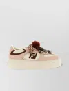 Fendi Match Platform Pom-pom Contrast Sneakers In Neutral