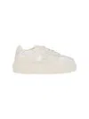 Fendi Women Sand Leather And Mesh Sneakers In Neutral