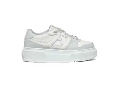 Pre-owned Fendi Match Platform (women's) Sneakers In White/grey