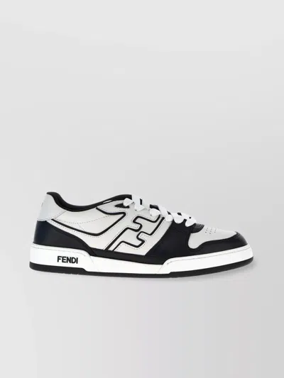 FENDI MATCH RUBBER SOLE SNEAKERS WITH PERFORATED TOE