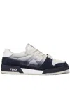 Fendi Match Sneaker In White Leather And Blue Suede Men In Multi