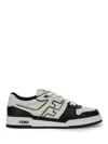 Fendi Leather Sneakers With Ff Lateral Logo In Multi