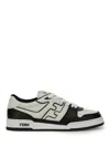 Fendi Leather Sneakers With Ff Lateral Logo In Multi
