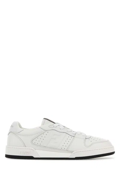 Fendi Match Sneaker In White Leather
